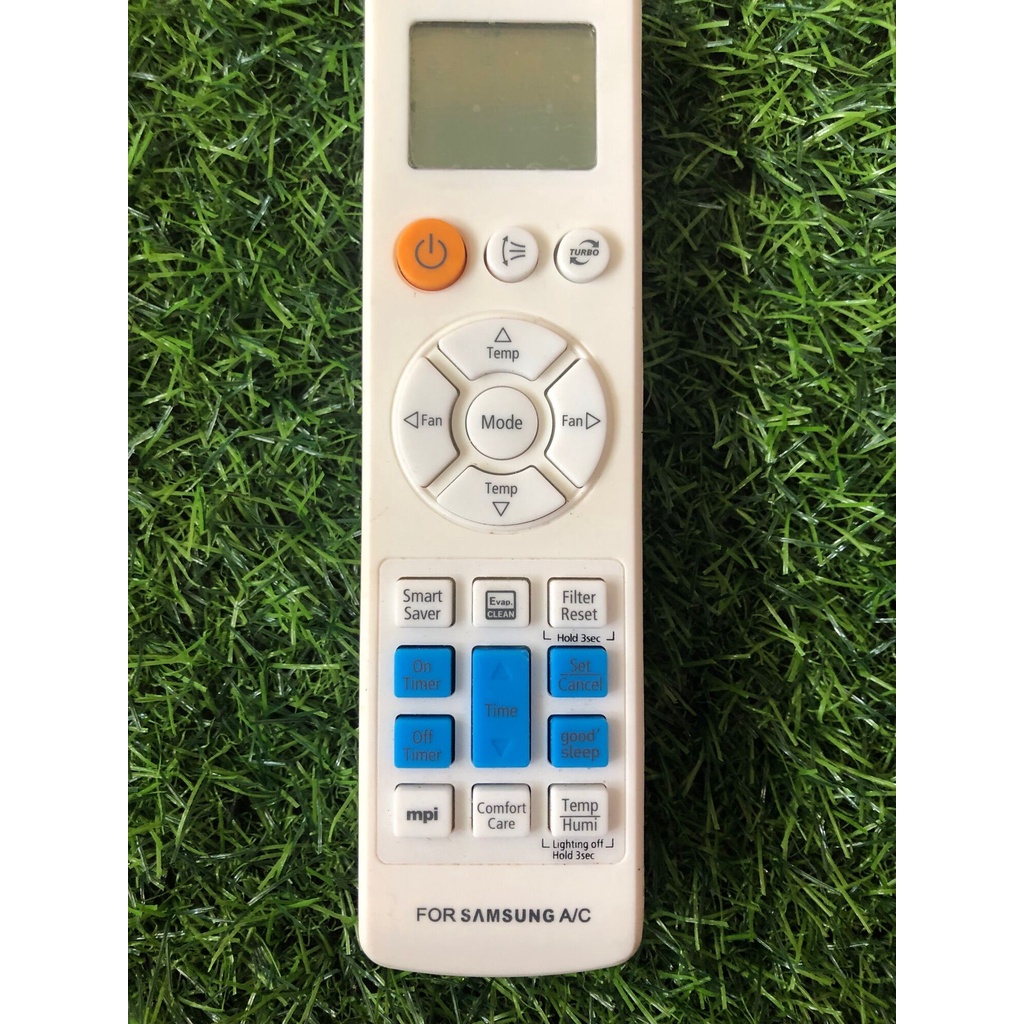 Điều khiển điều hòa Samsung mặt trắng 6 nút màu xanh - Tặng kèm pin chính hãng - Remote SamSung điều hòa