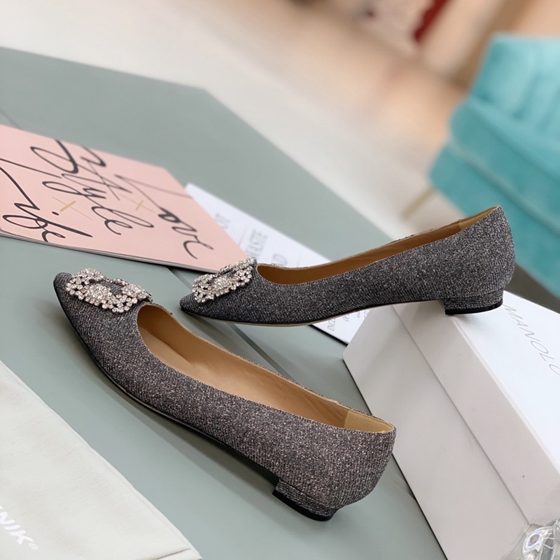 Giày Búp Bê Da Cừu Đính Đá 2 / 5 / 7 / 10cm Phong Cách Cổ Điển Dành Cho Nữ