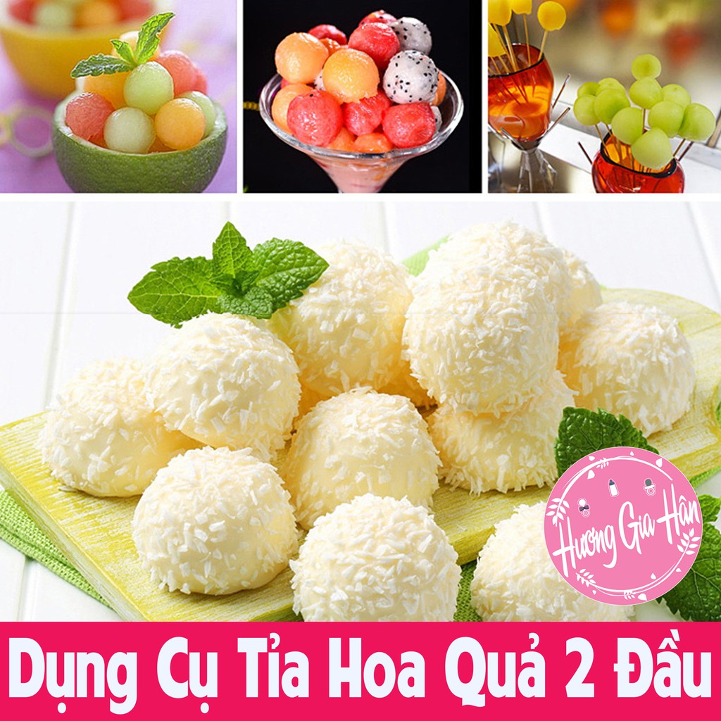 Dụng Cụ Tỉa Hoa Quả 2 Đầu , Muỗng Múc Trái Cây, Muỗng Bingsu