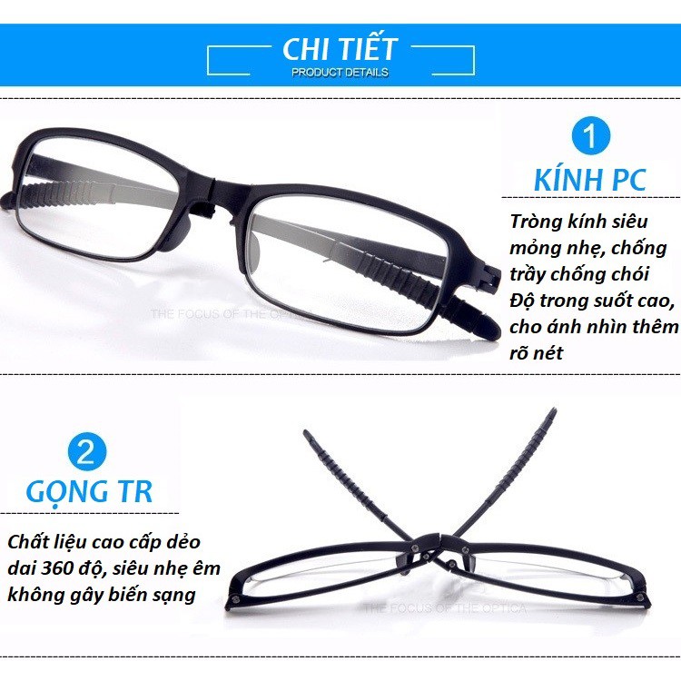 Mắt kính lão nam nữ Hàn Quốc - Kính đọc sách chống mỏi mắt chống trầy chống chói tiện dụng