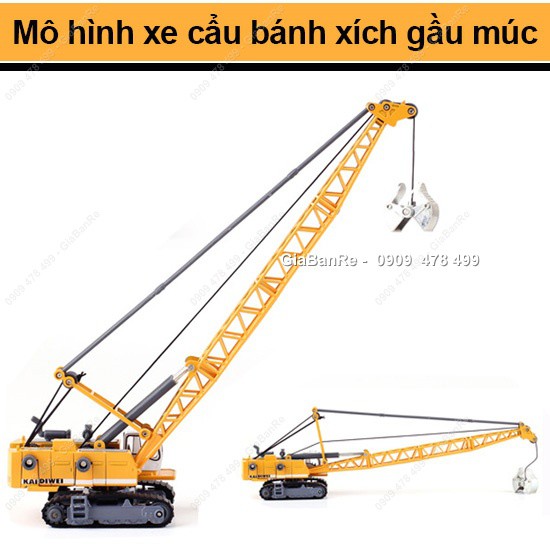 Mô Hình Kim Loại Xe Cẩu Múc Gầu Bánh Xích Tỉ Lệ 1/87 - Kdw - 9913