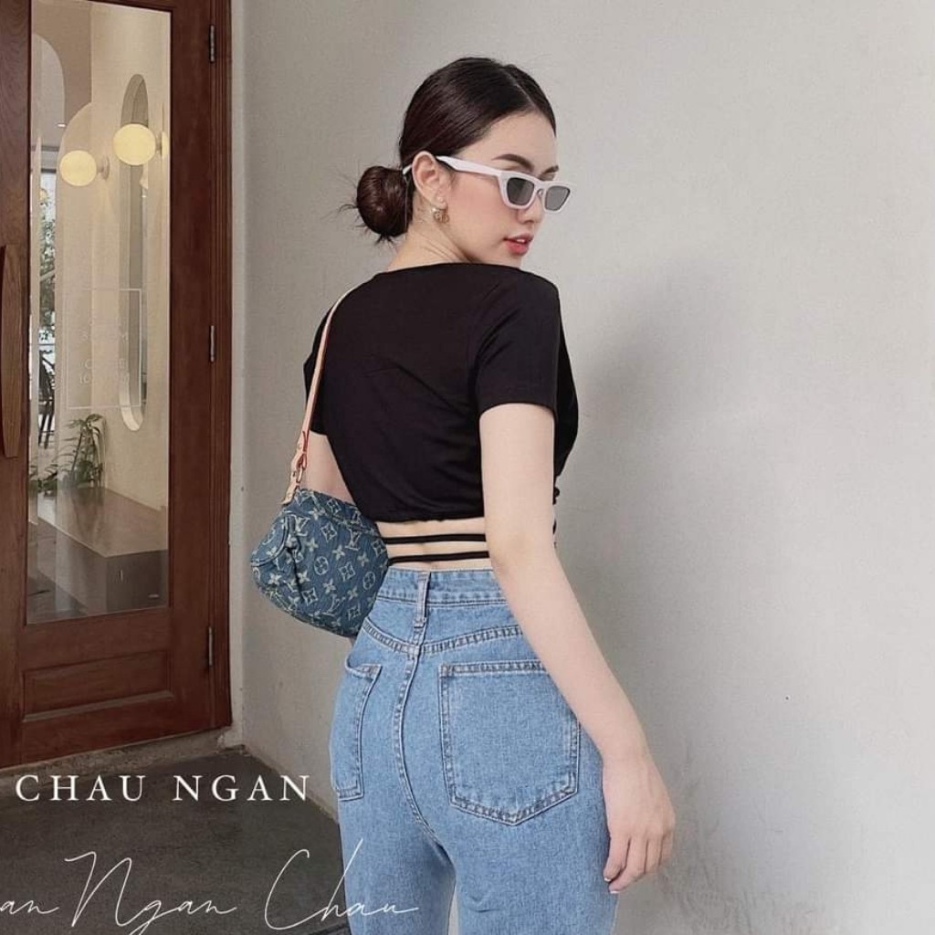 Áo Kiểu Croptop Tay Ngắn Mặc Được Hai Kiểu Trước Và Sau _ Chất Borip Dày Dặn _ Ảnh Thật | BigBuy360 - bigbuy360.vn