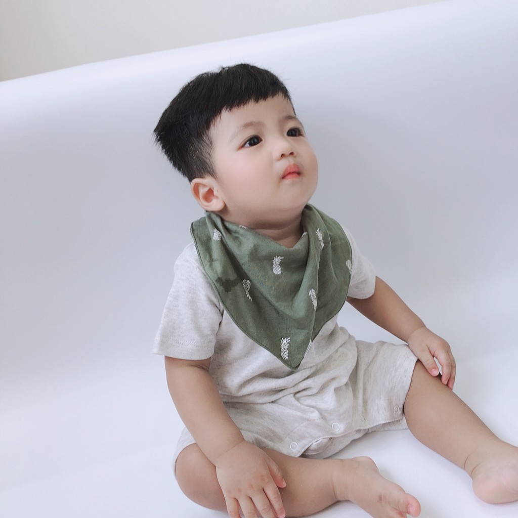 Yếm cho bé trai gái ăn dặm có cúc bấm từ sơ sinh đến 36M+ Babygon YCB001