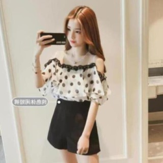 Áo tầng nữ chấm bi - Có sẵn