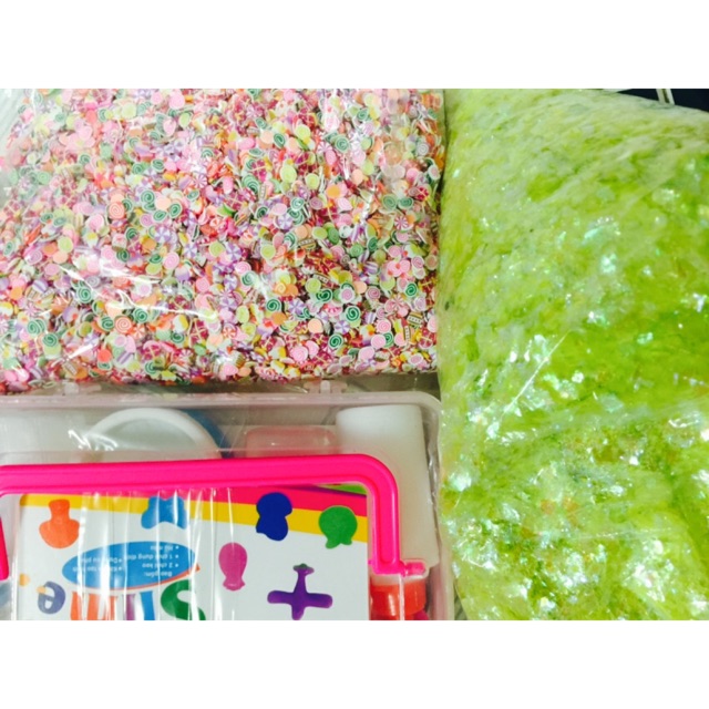Sỉ Bộ kit làm Slime kim tuyến giấy cốm nail đủ mẫu
