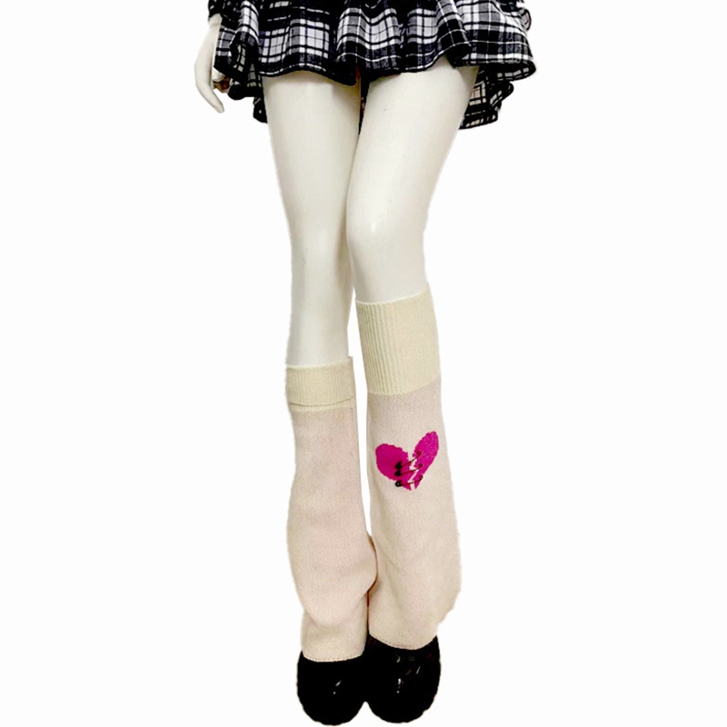 Vớ ống chân dệt kim dài đến đầu gối giữ ấm chân phong cách lolita dành cho nữ