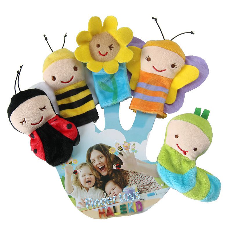 New 5Pcs/Set Animal Finger Puppets Plush Toy Set Story Time Props For Toddlers Baby