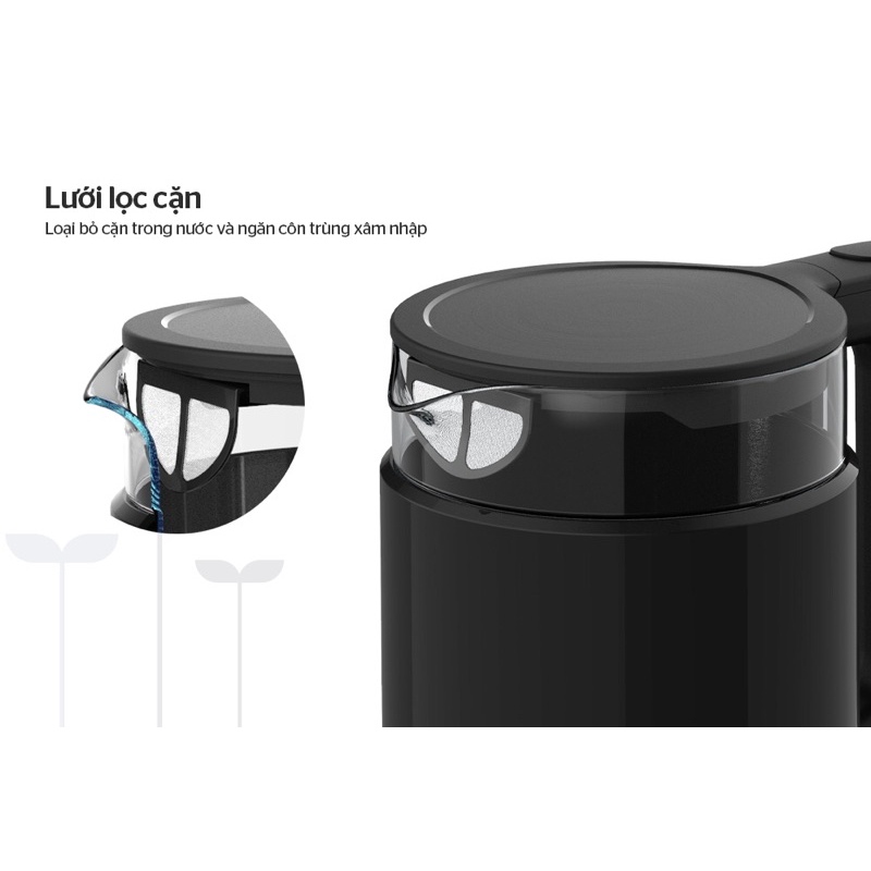 Ấm siêu tốc thuỷ tinh 1,7L Sunhouse mama SHD1330 bảo hành chính hãng 24 tháng