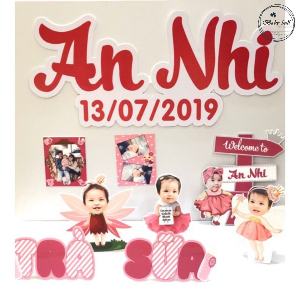 Welcom , Tên Để Bàn, Chibi, Bảng Tên Sinh Nhật Bé