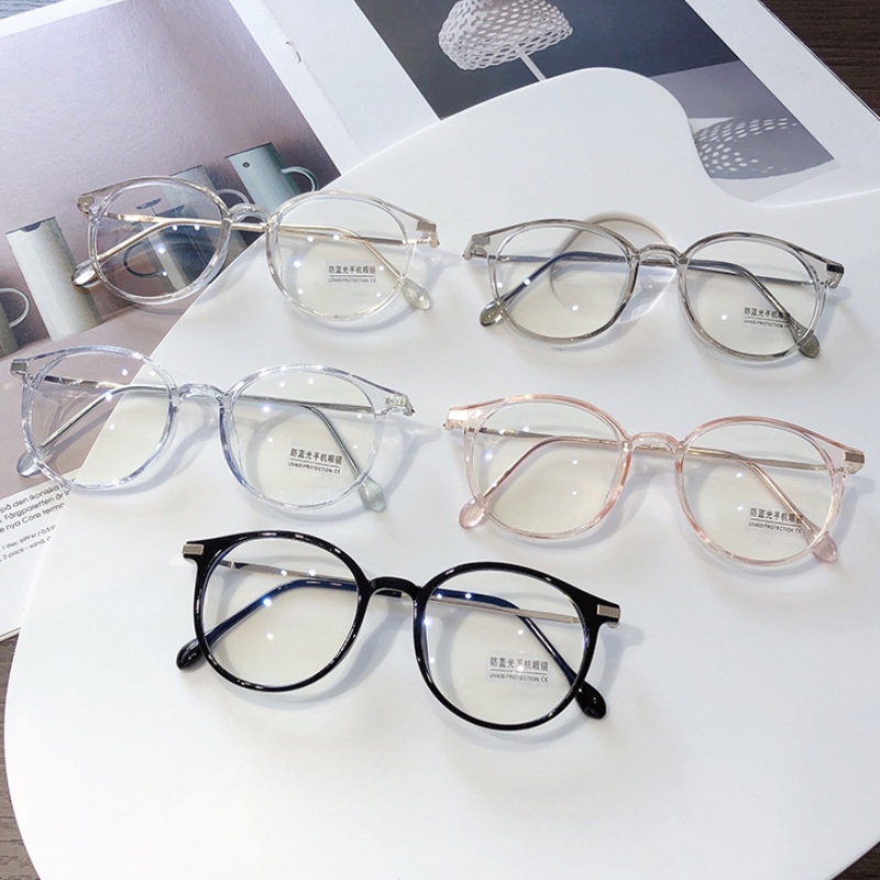 Mắt Kính Gọng Tròn Bằng Kim Loại Chống Bức Xạ Phong Cách Cổ Điển Thời Trang Unisex