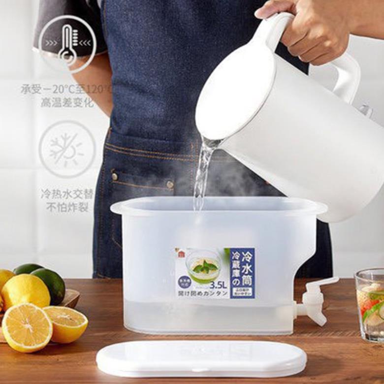 Bình đựng nước có vòi tiện lợi để tủ lạnh siêu to 3.5L chất liệu nhựa PP cao cấp chịu nhiệt tốt