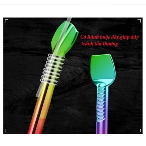 Bảng 10 Cặp Lưỡi Câu Đôi Buộc Sẵn Titan 7 Màu Không Ngạnh Thẻo Câu Đài Cao Cấp