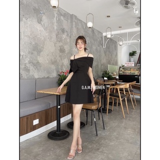Váy tafta nơ bệt vai