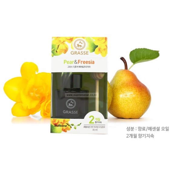 Nước hoa ô tô Grasse Hàn Quốc Hương Lê - Pear 105ml - Hộp trắng - hương thơm dịu mát