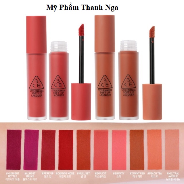 Son kem 3CE Stylenanda Soft Lip lacquer