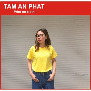 [ ẢNH THẬT ] Áo Thun Trơn Màu Vàng In Được Chuyển Nhiệt