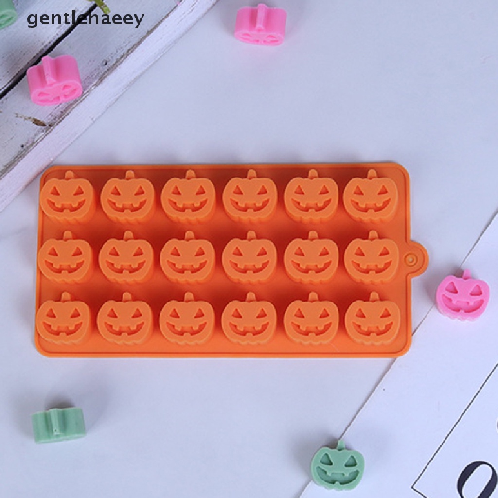 Khuôn Silicone Tạo Hình Làm Bánh Kẹo Hình Bí Ngô Halloween 18 Lỗ