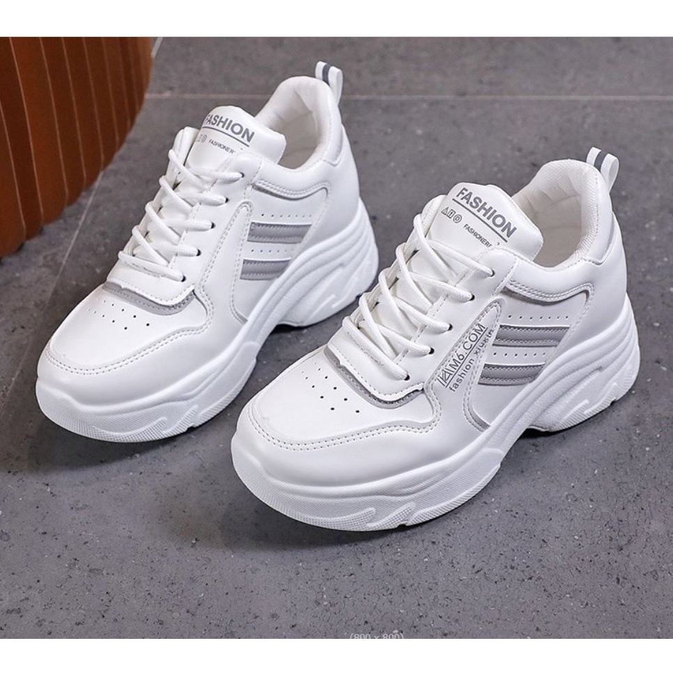 giày thể thao nữ độn đế sneaker tăng chiều cao 6 cm hot năm 2021 CKP523