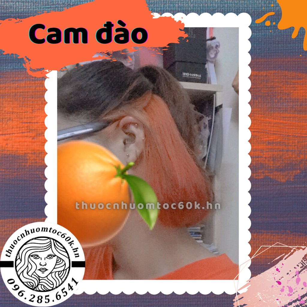 Thuốc nhuộm màu cam (cam đào) kèm trợ dưỡng găng tay | BigBuy360 - bigbuy360.vn