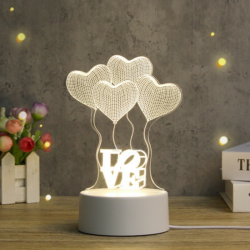 Đèn ngủ 3D Led để bàn nhiều mẫu hình cực cute, decor không gian sống DEXI