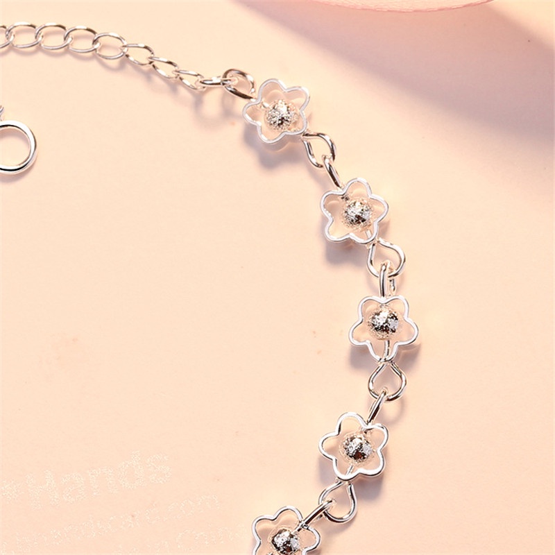 Vòng Đeo Tay Bạc 925S Họa Tiết Hoa Quyến Rũ Dành Cho Nữ