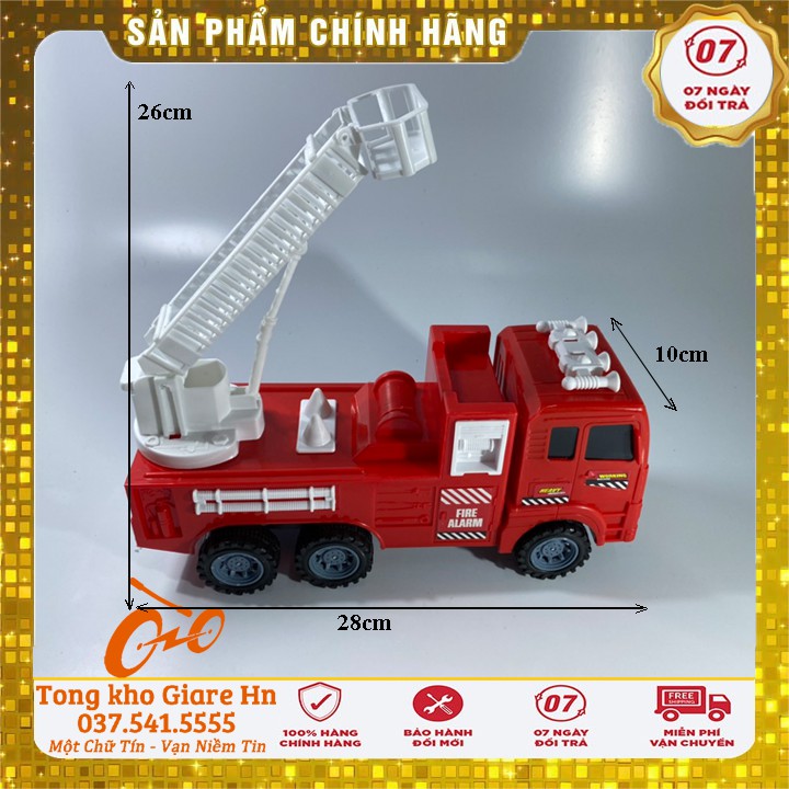 Xe đồ chơi cho bé, Xe thang cứu hộ, Chất liệu nhựa an toàn - có kiểm định, Có cót đẩy trợ lực