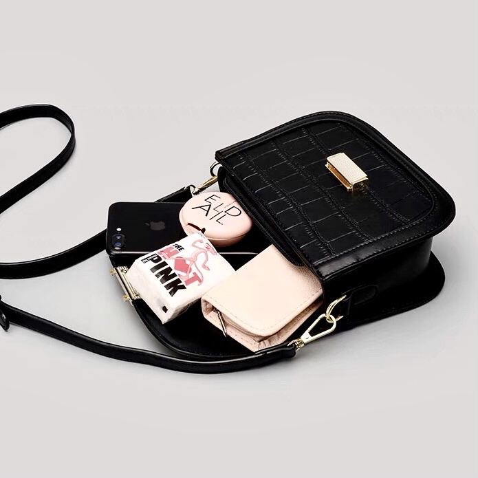 Faya -Túi xách dáng bầu da vân sang trọng T1166