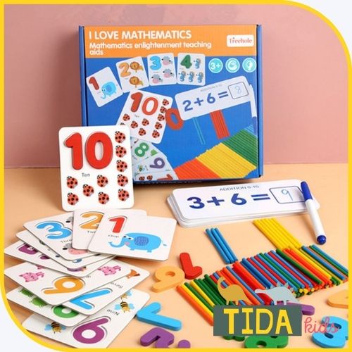 Đồ Chơi Toán Học I Love Mathematics, Thẻ Học Toán Cho Bé Thông Minh Kèm Que Tính Giá Tốt - Đồ Chơi Gỗ TiDa Kids Shop