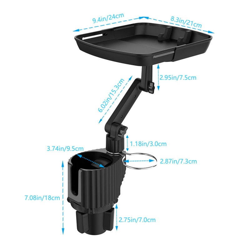 Giá Đỡ Ly Xoay 360 Độ Tiện Dụng Cho Xe Hơi° Đế Xoay Tự Động Cho Cốc Nước Xe Hơi Có Thể Điều Chỉnh