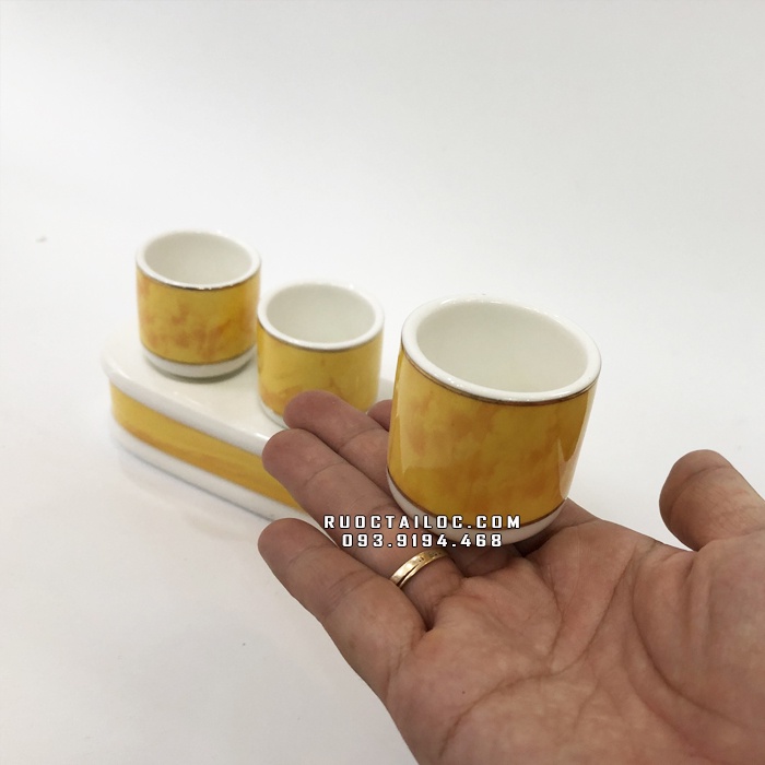 Bộ 3-5 chung nước Vân Vàng thờ cúng Phật Và Gia Tiên