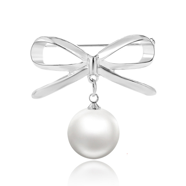 Ghim cài áo đính hạt ngọc trai nhân tạo phong cách Hàn Quốc đơn giản thời trang dành cho nữ
