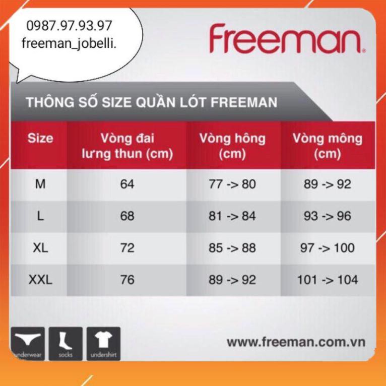 Quần lót Freeman 6043,thương hiệu Freeman chính hãng, cotton lụa