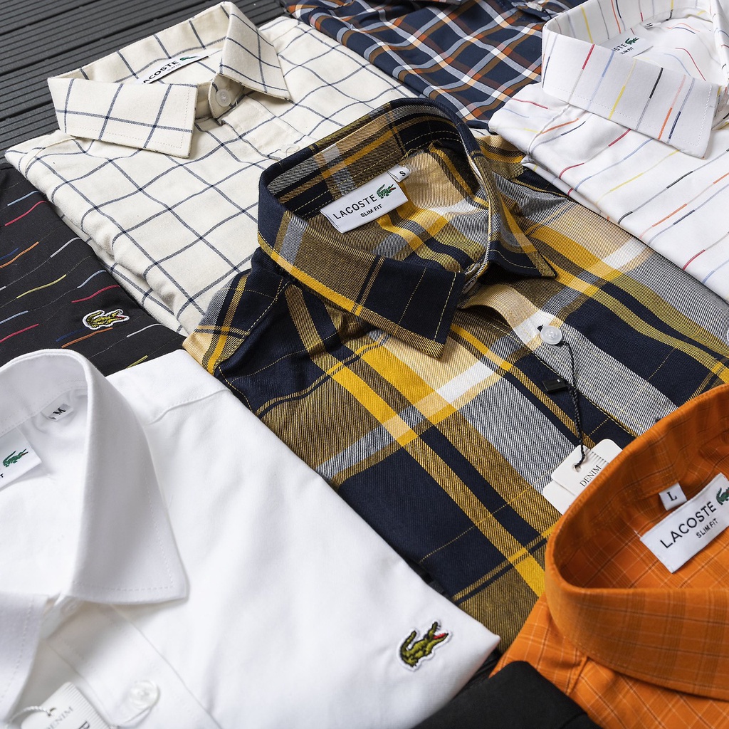 Áo sơ mi nam tay ngắn LC xanh đậm họa tiết caro, vải oxford cao cấp, ít nhăn, giá rẻ - Đẳng cấp phái mạnh