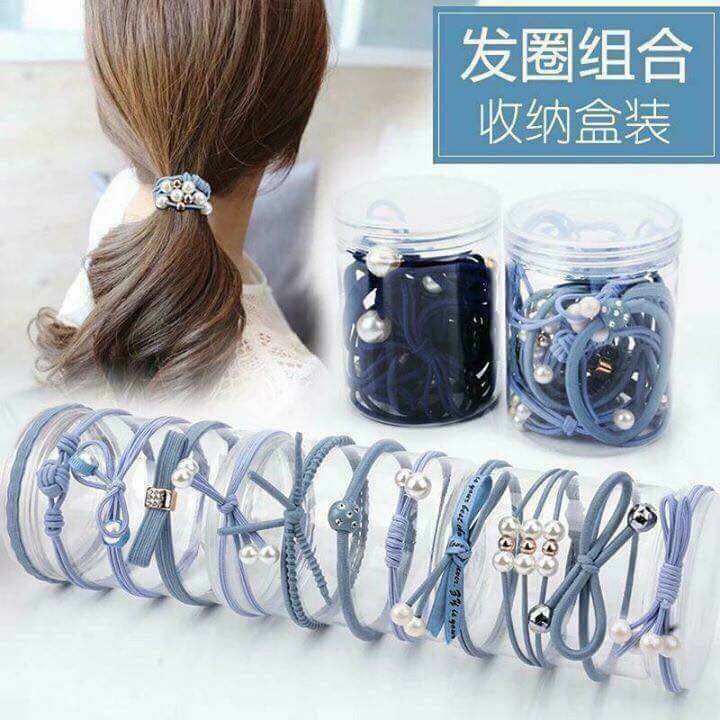 Sét Chun Buộc Tóc 12 Chi Tiết