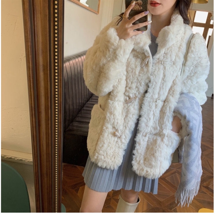 Áo Khoác Lông Cừu Thân Thiện Với Môi Trường Phong Cách Năm Mới Cho Nữ