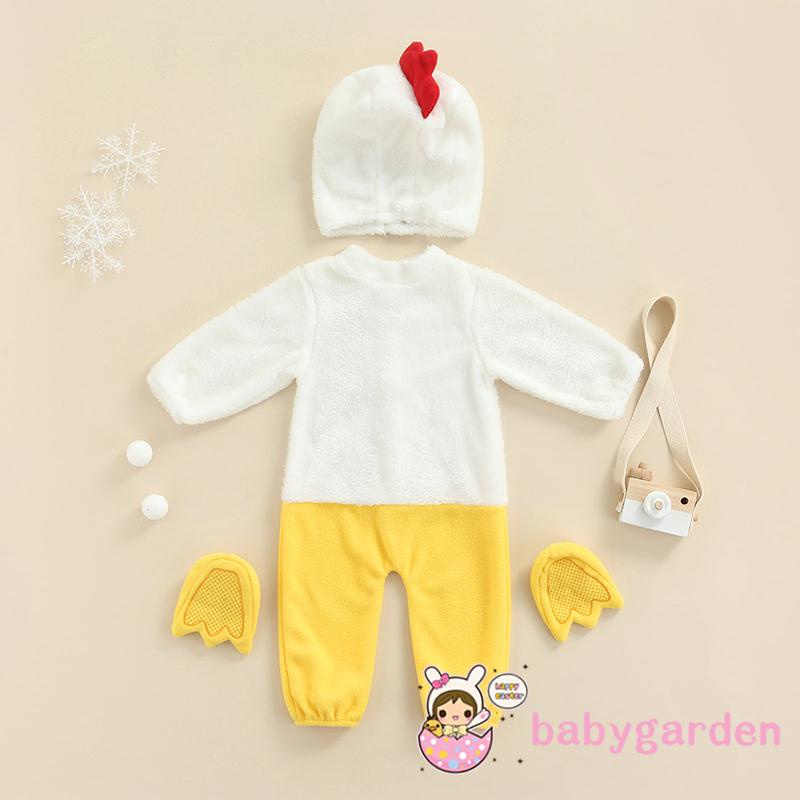 Bộ đồ liền thân tay dài cài nút kèm nón và giày dành cho bé