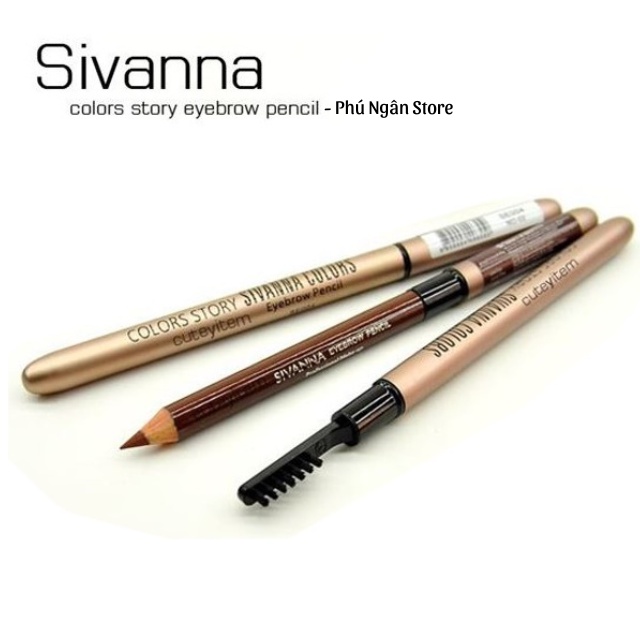 Chì kẻ mày Sivanna Colors Story Eyebrow Pencil chống nước, mồ hôi
