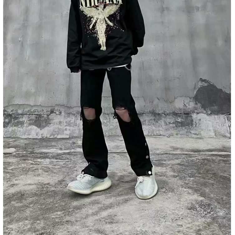 Quần jean nam dáng hồ sơ loe dài thời trang retro Quần nam khóa phong cách hàn quốc quần tây nam cạp cao Quần ống loe Hàng quần ống loe cạp cao