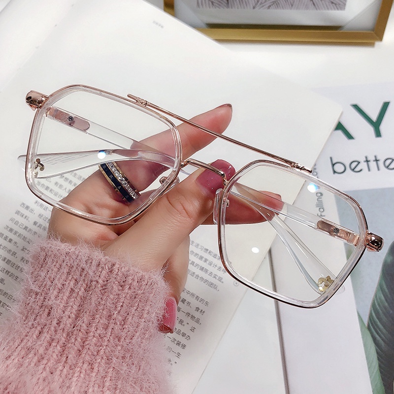 Mắt Kính Gọng Kim Loại Chống Ánh Sáng Xanh Phong Cách Retro Giá Rẻ