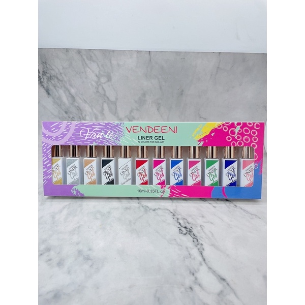 Sơn gel vẽ cọ nét vendeeni set 12 màu