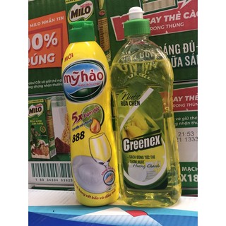 Nước rửa chén Greenex/Mỹ hảo hương chanh chai 400g