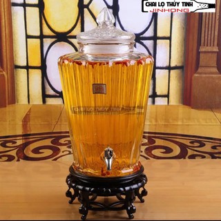 Bình ngâm rươu sâm thủy tinh khế 8.5l có van
