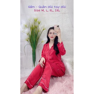 [Free Ship] Bộ lụa gấm Quần dài tay dài đủ size