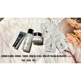 Set kem dưỡng trắng klavuu mini 4 món