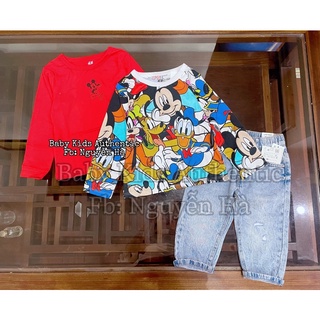 Set 2 áo thun dài tay bé trai sz 18/24m