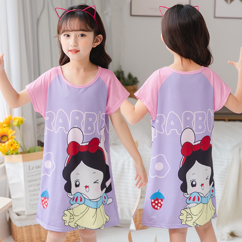 Bộ Đồ Ngủ Ngắn Tay Họa Tiết Hoạt Hình Dành Cho Bé Gái 2022