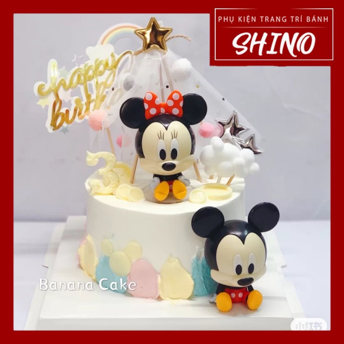 Đồ chơi chuột mickey trang trí bánh (Cặp)