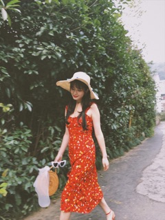 Váy cotton pha lụa