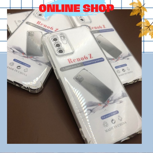 Ốp lưng trong suốt chống sốc oppo Reno 6Z có gù chống sốc 4 góc-phụ kiện online shop