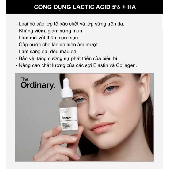 SERUM SÁNG DA GIẢM THÂM NGỪA MỤN - THE ODINARY LACTIC ACID 5% + HA